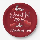 Elegant love you for Valentijnsdag Papieren Bordje (Voorkant)