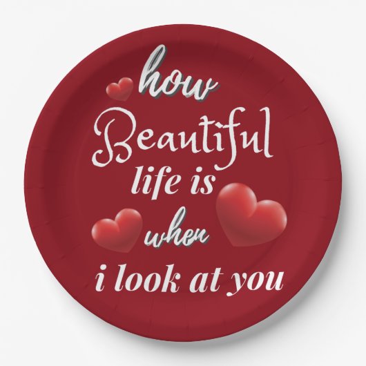 Elegant love you for Valentijnsdag Papieren Bordje (Voorkant)