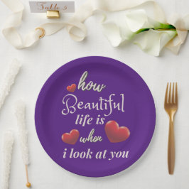 Elegant love you for Valentijnsdag Papieren Bordje