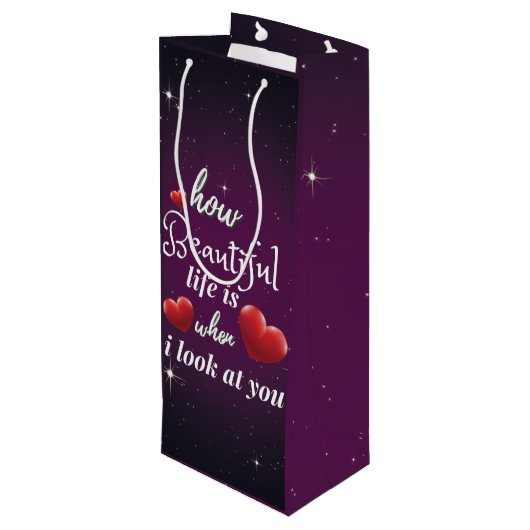 Elegant love you for Valentijnsdag Wijn Cadeautas (Achterkant Gekanteld)