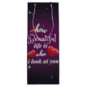 Elegant love you for Valentijnsdag Wijn Cadeautas (Achterkant)