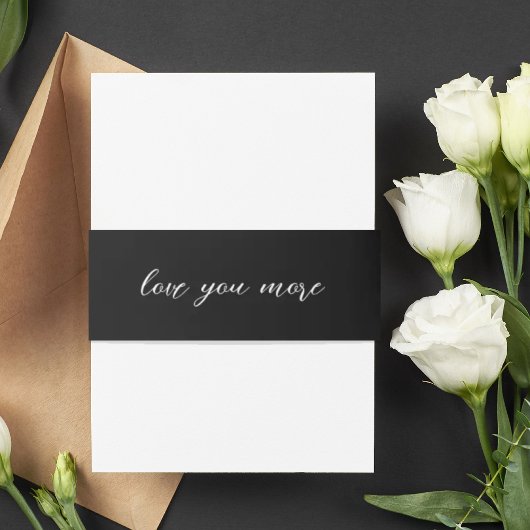 Elegant Love You More Invitation Belly Band Uitnodigingen Wikkel