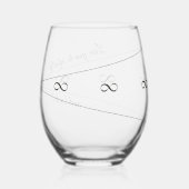 Elegant "Love You to Infinity and Back"-script Wijnglas Zonder Voet (Achterkant)