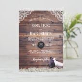 Elegant Lovebird & Baby's Breath Laced Wedding Kaart (Staand voorkant)