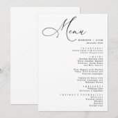 Elegant Lovely calligraphy Wedding Menu (Voorkant / Achterkant)