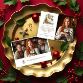 Elegant & Lovely Christmas Cake 2 Photos Business  Feestdagenkaart