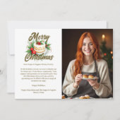 Elegant & Lovely Christmas Cake 2 Photos Business Feestdagenkaart (Voorkant)