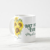 Elegant Lovely Rustic Sunflower Best Mama ooit Koffiemok (Voorkant links)