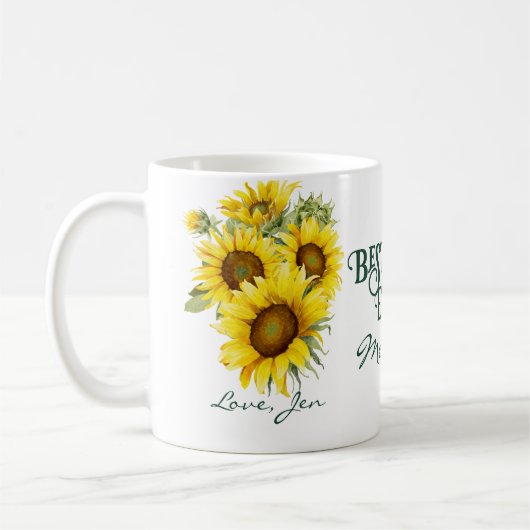 Elegant Lovely Rustic Sunflower Best Mama ooit Koffiemok (Links)