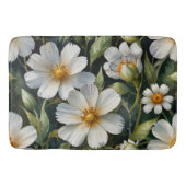 Elegant Lovely White Flowers Watercolor Chic Badmat (Voorkant)