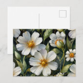 Elegant Lovely White Flowers Watercolor Chic Briefkaart (Voorkant / Achterkant)