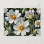 Elegant Lovely White Flowers Watercolor Chic Briefkaart (Voorkant)