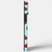 Elegant lovers Rode hartritme op turkooizen blauw Case-Mate iPhone Case (Achterkant / Rechts)