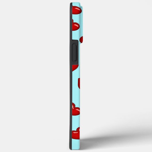 Elegant lovers Rode hartritme op turkooizen blauw Case-Mate iPhone Case (Achterkant / Rechts)