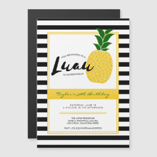 Elegant Luau Pineapple Party Magnetische Uitnodiging