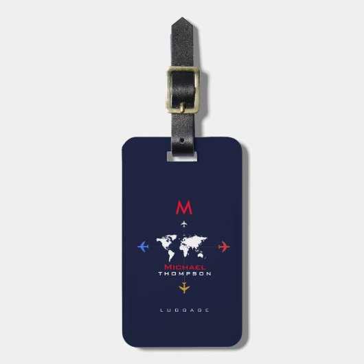 elegant luggagetag met naam bagagelabel (Voorkant verticaal)