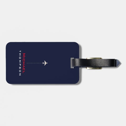 elegant luggagetag met naam bagagelabel (Achterkant horizontaal)