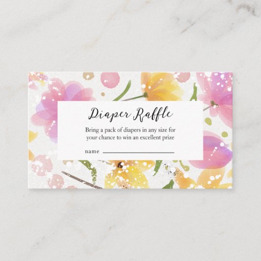 Elegant Luier Raffle Baby shower Informatiekaartje (Voorkant)