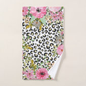 Elegant luipaard Afdrukken en Floral Design Bad Handdoek (Handdoek)