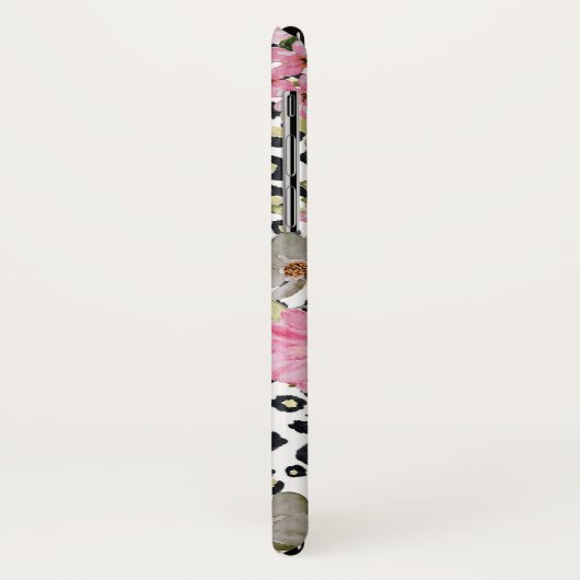Elegant luipaard Afdrukken en Floral Design Case-Mate iPhone Case (Achterkant/links)