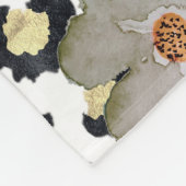 Elegant luipaard Afdrukken en Floral Design Fleece Deken (Hoek)