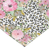 Elegant luipaard Afdrukken en Floral Design Korte Tafelloper (Hoek)