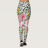 Elegant luipaard Afdrukken en Floral Design Leggings (Achterkant)
