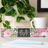 Elegant luipaard Afdrukken en Floral Design Naambordje