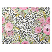 Elegant luipaard Afdrukken en Floral Design Notitieblok (Voorkant)