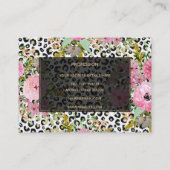 Elegant luipaard Afdrukken en Floral Design Visitekaartje (Achterkant)