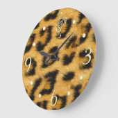 Elegant luipaard met Gold Clockface Wall klok (Hoek)