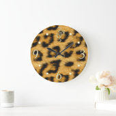 Elegant luipaard met Gold Clockface Wall klok (Huis)