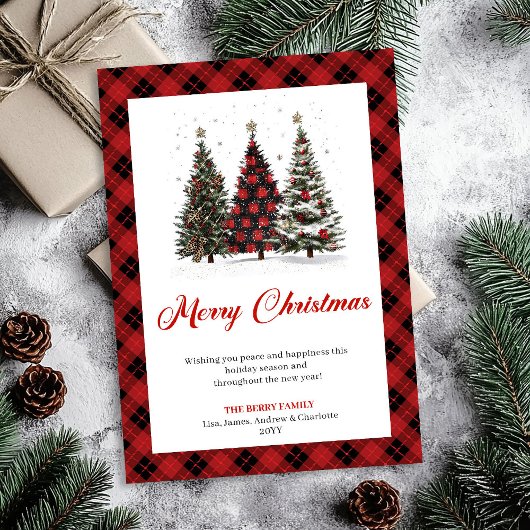 Elegant Luipaard Patroon Kerstboom Groet Feestdagenkaart