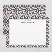 Elegant luipaard Patroon, roze, zwarte kaarten Notitiekaartje (Voorkant / Achterkant)