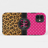 Elegant luipaard roze Stippen Girly Chic Custom Case-Mate iPhone Case (Achterkant (horizontaal))