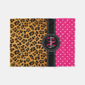 Elegant luipaard roze Stippen Girly Chic Custom Fleece Deken (Voorkant (Horizontaal))