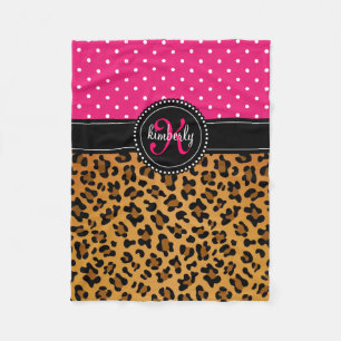 Elegant luipaard roze Stippen Girly Chic Custom Fleece Deken