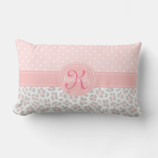 Elegant luipaard roze Stippen Girly Chic Custom Kussen (Voorkant)