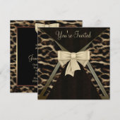 Elegant Luipaard Vrouw Verjaardagsfeest Kaart (Voorkant / Achterkant)