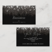 Elegant Luminous Platinum Silver Glitter Trendy Visitekaartje (Voorkant / Achterkant)