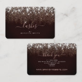 Elegant Luminous Roos Gold Glitter Lashes Artist Visitekaartje (Voorkant / Achterkant)