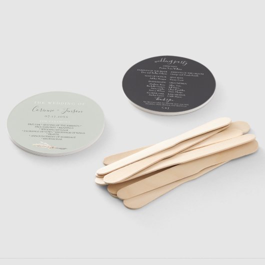 Elegant Lunaria Trouwprogramma Hand Fans Handwaaier (Niet-gemonteerd)