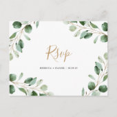 Elegant Lush Eucalyptus Greenery Rsvp Briefkaart (Voorkant)