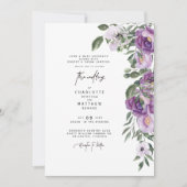 Elegant Lush Lavender Floral Beide ouders bruiloft Kaart (Voorkant)