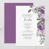 Elegant Lush Lavender Floral Beide ouders bruiloft Kaart (Voorkant / Achterkant)