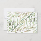 elegant lush water-colored wedding RSVP kaartje (Achterkant)