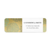ELEGANT LUX FAUX GOLD DAHLIA FLORAL ADDRESS ETIKET (Voorkant)