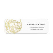 ELEGANT LUX FAUX GOLD ROOS FLORAL ADDRESS ETIKET (Voorkant)