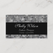 Elegant Lux Silver Sequin Mode Designer Visitekaartje (Voorkant)