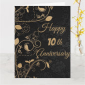 Elegant, Luxe, 10e Jubileum Kaart (Gele Bloem)